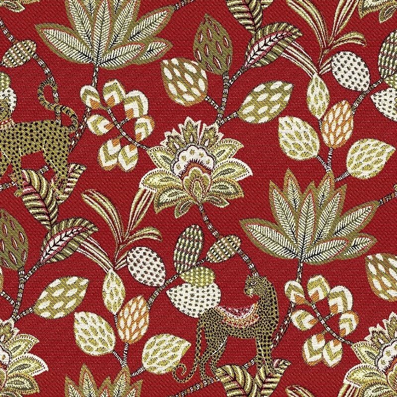 Tissu Jacquard Soliman Rouge
