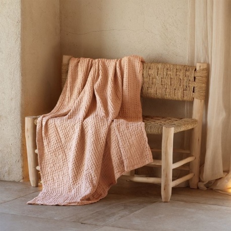 Waffle Plaid été Gaufré Nude 130x180 cm