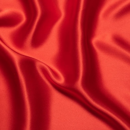 Tissu Satin de Soie Rouge 16 Mommes