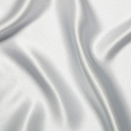 Tissu Satin de Soie Gris Clair 16 Mommes