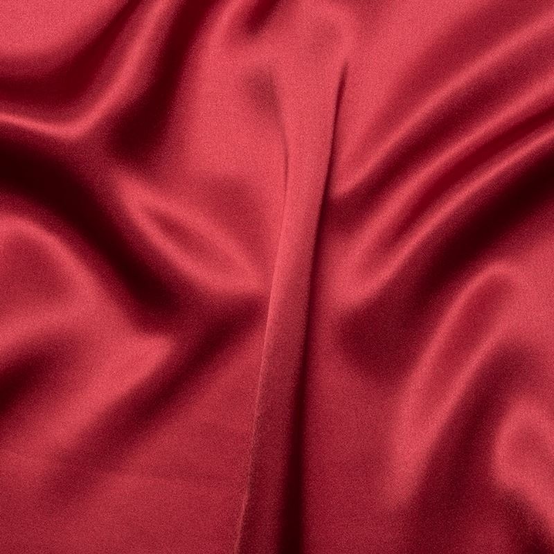 Tissu Satin de Soie Bordeaux 16 Mommes