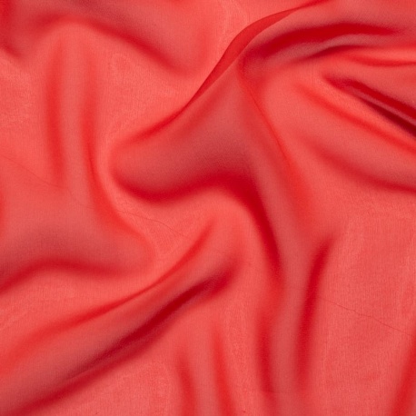 Tissu Mousseline de Soie Rouge 10 Mommes 
