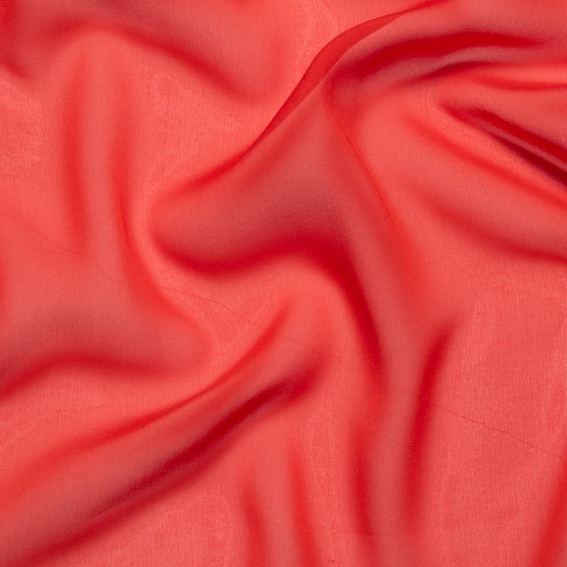 Tissu Mousseline de Soie Rouge 10 Mommes 