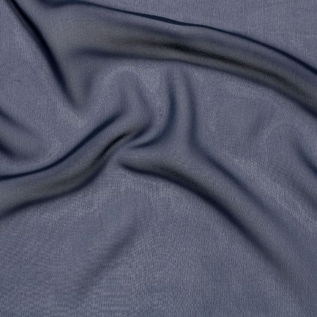 Tissu Mousseline de Soie Bleu Foncé 10 Mommes 