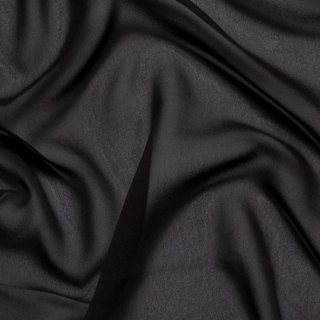 Tissu Mousseline de Soie Noir 10 Mommes 