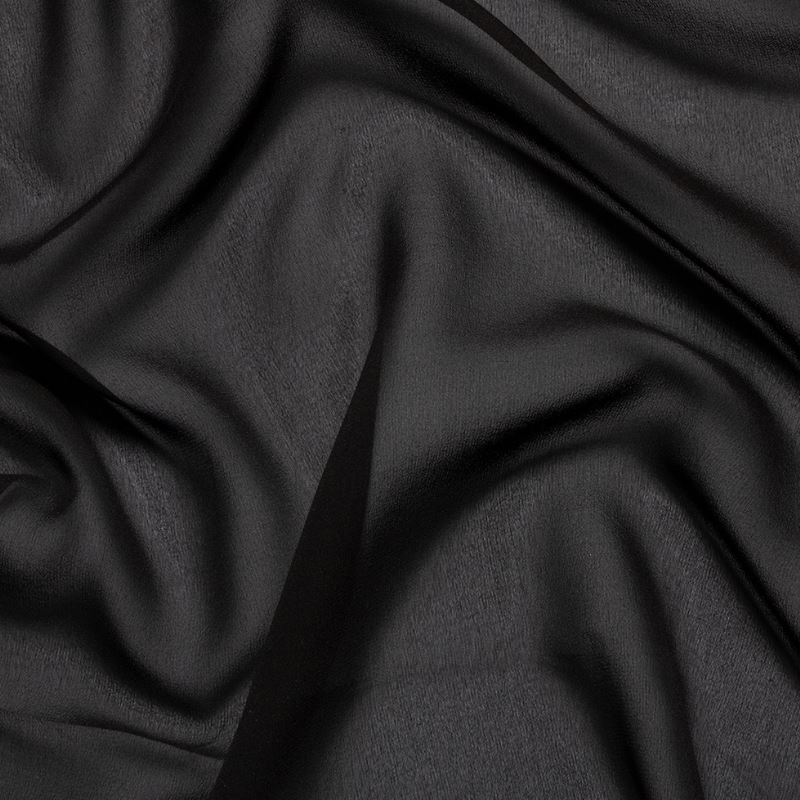Tissu Mousseline de Soie Noir 10 Mommes 