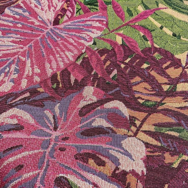 Tissu Jacquard Jungle Leaf Rush