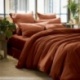Linge de lit Gaze de Coton Gaïa Terracotta - L'effet papillon