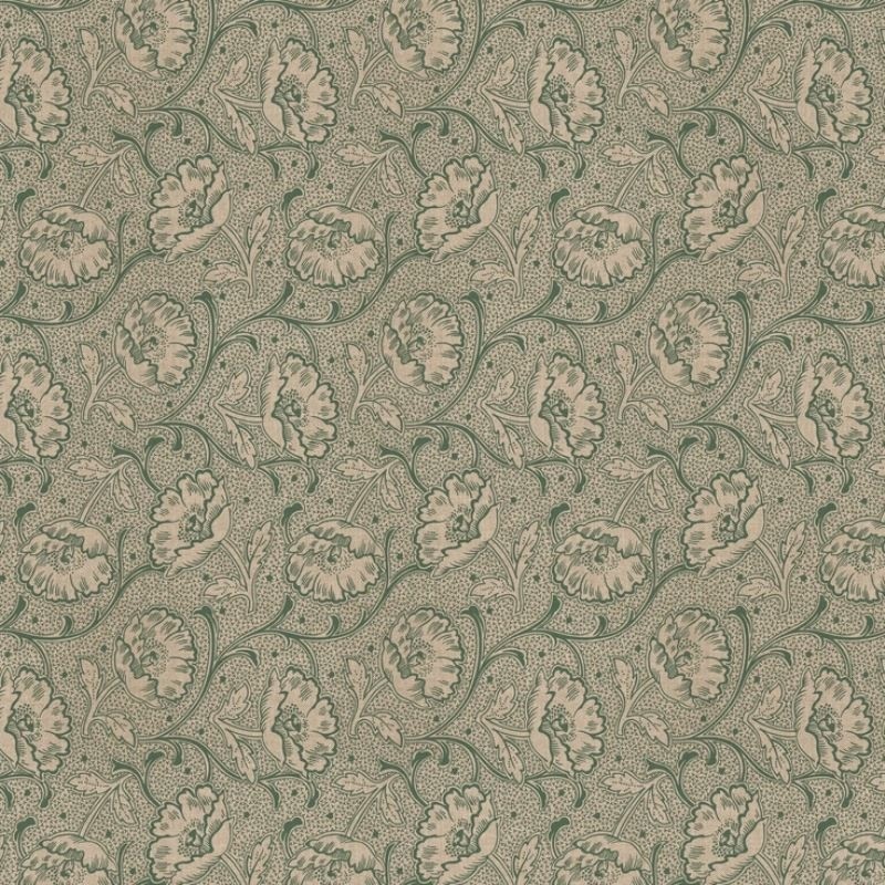 Tissu Bloomy Art Craft Kaki Fond Coloris Lin