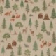 Tissu Wildwood Animal Scene Fond Coloris Lin Digital 
