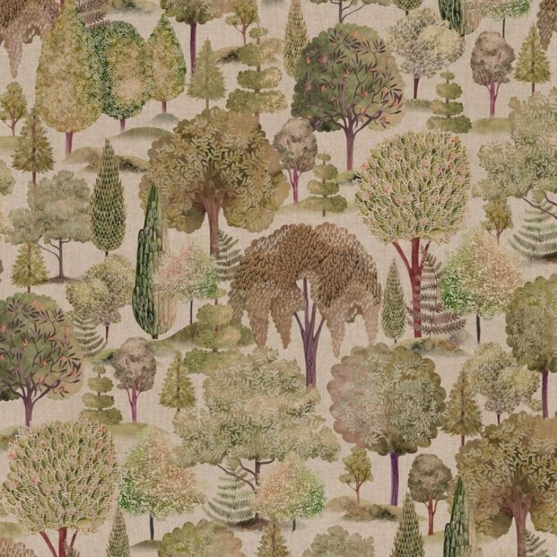 Tissu Wandering Tree Wood Fond Coloris Lin Digital 