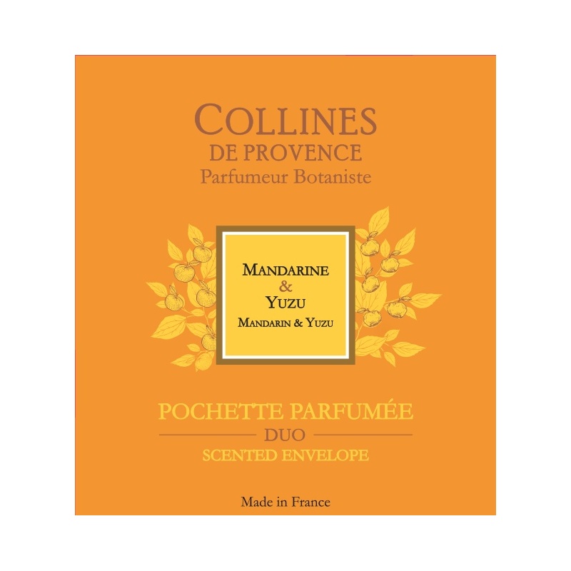 Pochette Parfuméee Mandarine et Yuzu 6g - COLLINES DE PROVENCE 