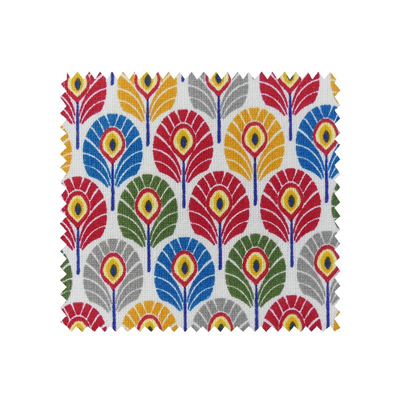Tissu Mini Plume de Paon Cretonne Multico