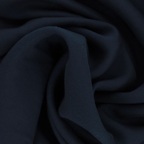 Tissu Gabardine Viscose Polyester Uni Bleu Marine