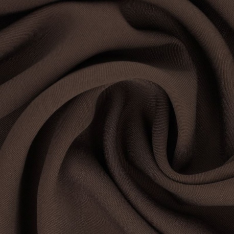 Tissu Gabardine Viscose Polyester Uni Marron 
