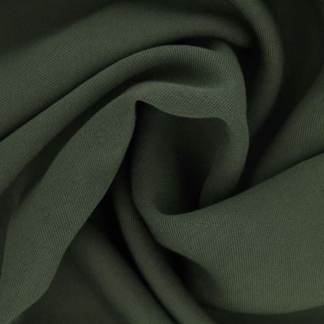 Tissu Gabardine Viscose Polyester Uni Vert Kaki 