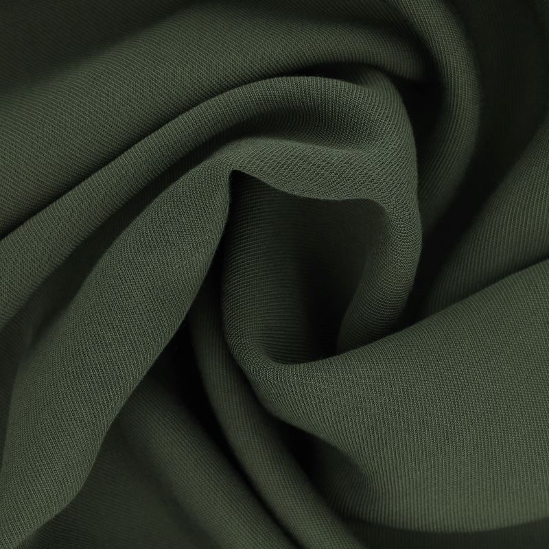 Tissu Gabardine Viscose Polyester Uni Vert Kaki 