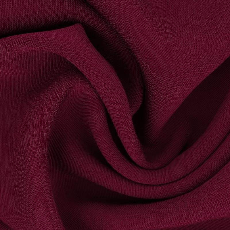 Tissu Gabardine Viscose Polyester Uni Bordeaux 