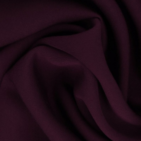 Tissu Gabardine Viscose Polyester Uni Violet Prune