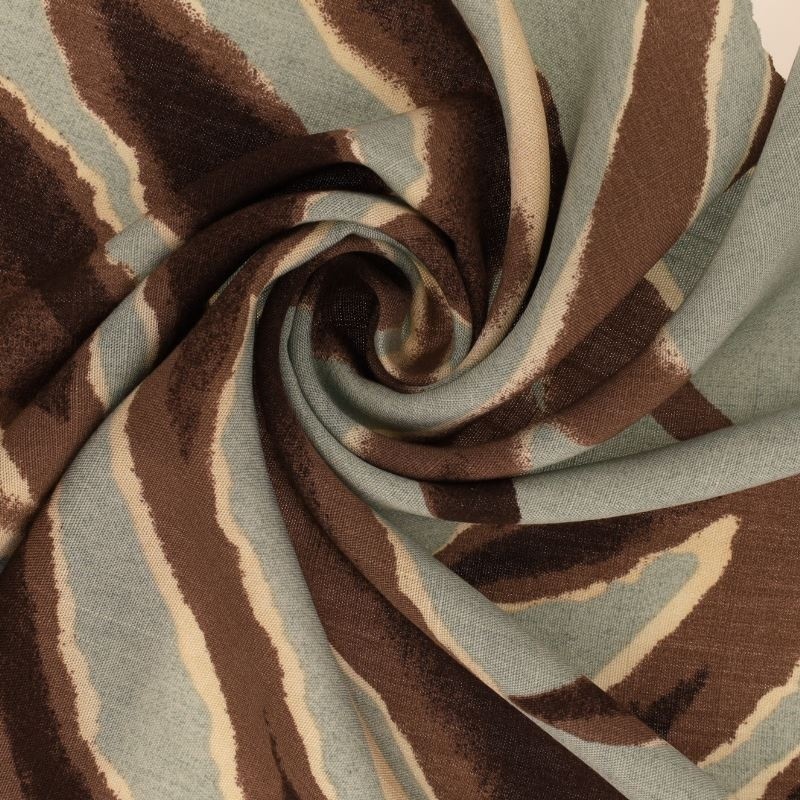 Tissu Viscose Imprimé  Bleu vert