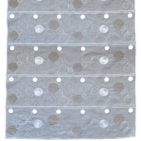 Tissu Modulable Etamine Brodée Taupe Largeur 45cm