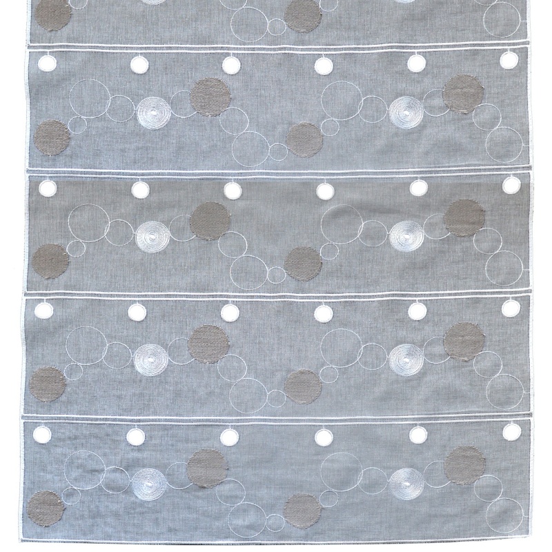 Tissu Modulable Etamine Brodée Taupe Largeur 45cm