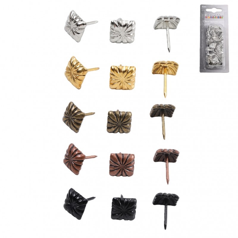Clous tapissier carres stries x50