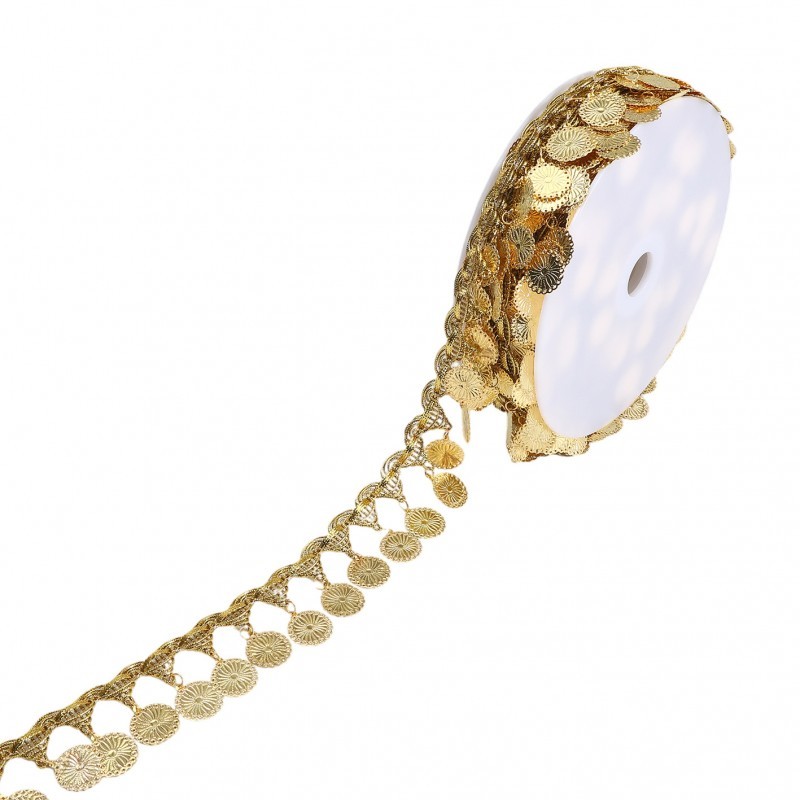 Galon frange sequins  Or - 