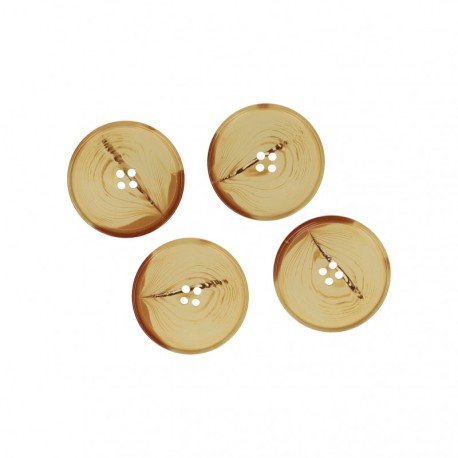 Bouton transparent corne  Marron antilope - 