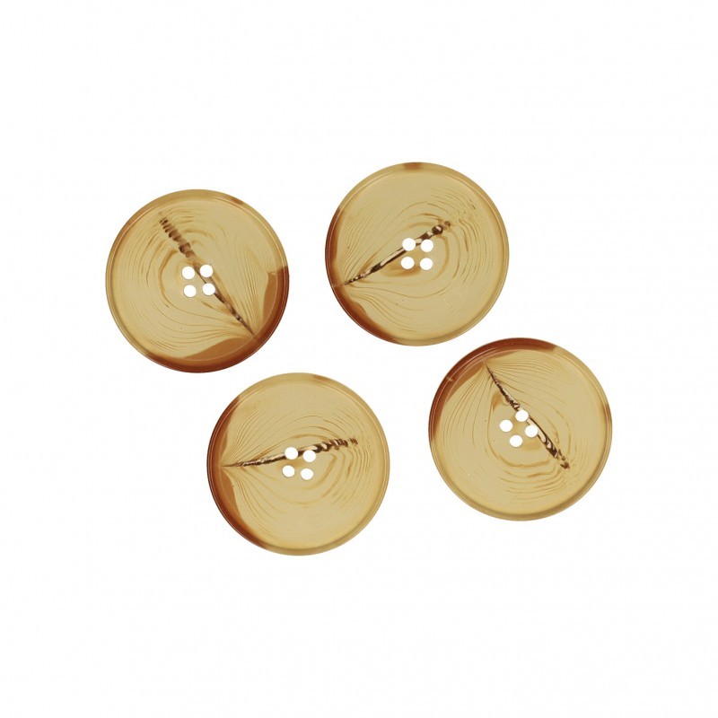 Bouton transparent corne  Marron antilope - 