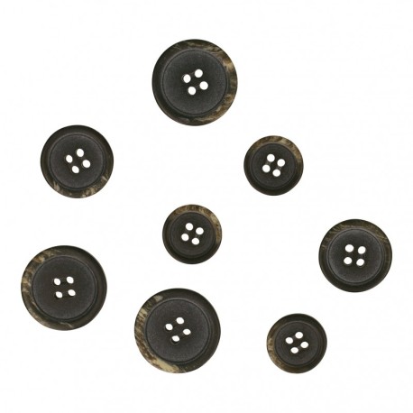 Bouton naturel marbré côté