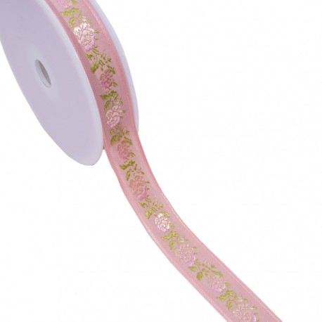 Galon jacquard fleurs