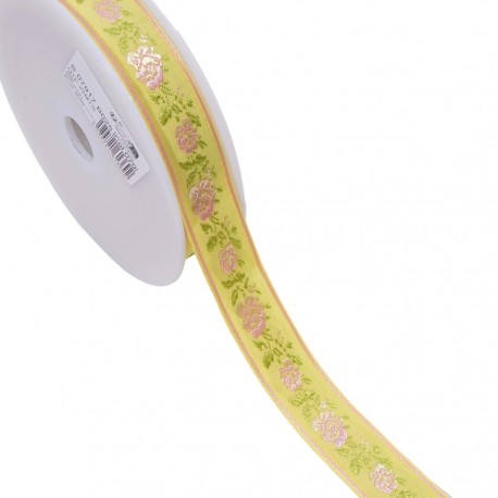 Galon jacquard fleurs