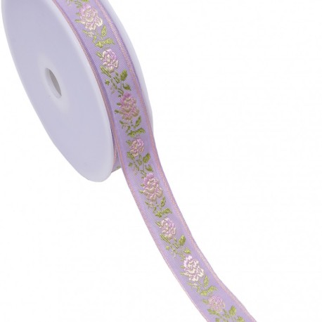 Galon jacquard fleurs