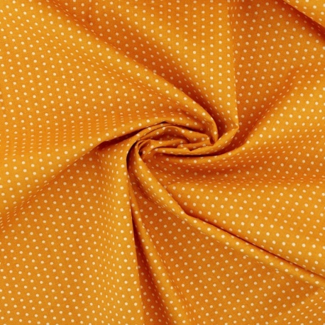 Tissu Coton Imprimé Pois Orange