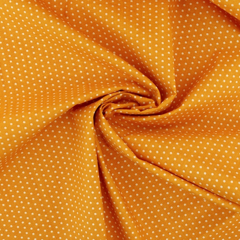 Tissu Coton Imprimé Pois Orange