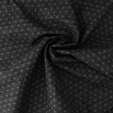 Tissu Coton Imprimé Etoile Noir