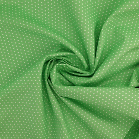 Tissu Coton Imprimé Pois Vert