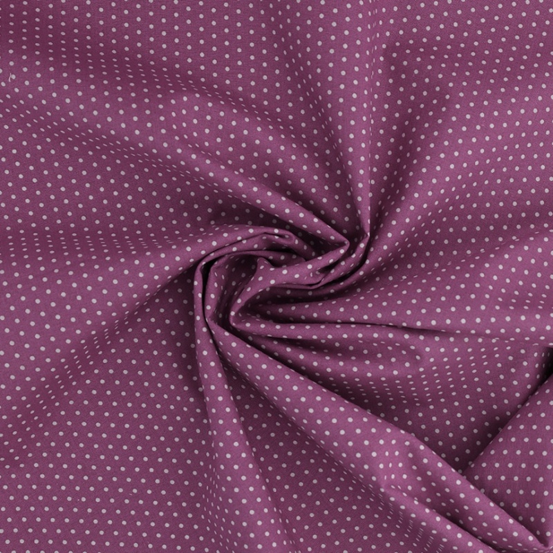 Tissu Coton Imprimé Pois Violet