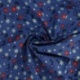 Tissu Coton Imprimé Fleur Fond Bleu