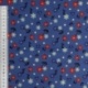Tissu Coton Imprimé Fleur Fond Bleu
