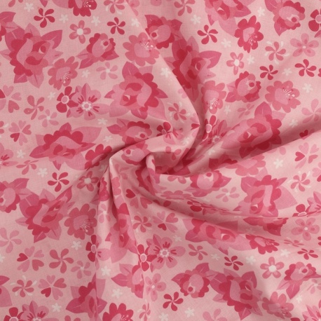Tissu Coton Imprimé Fleur Rose