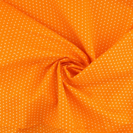 Tissu Coton Imprimé Pois Orange
