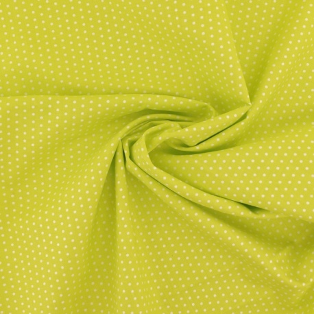 Tissu Coton Imprimé Pois Vert Pomme