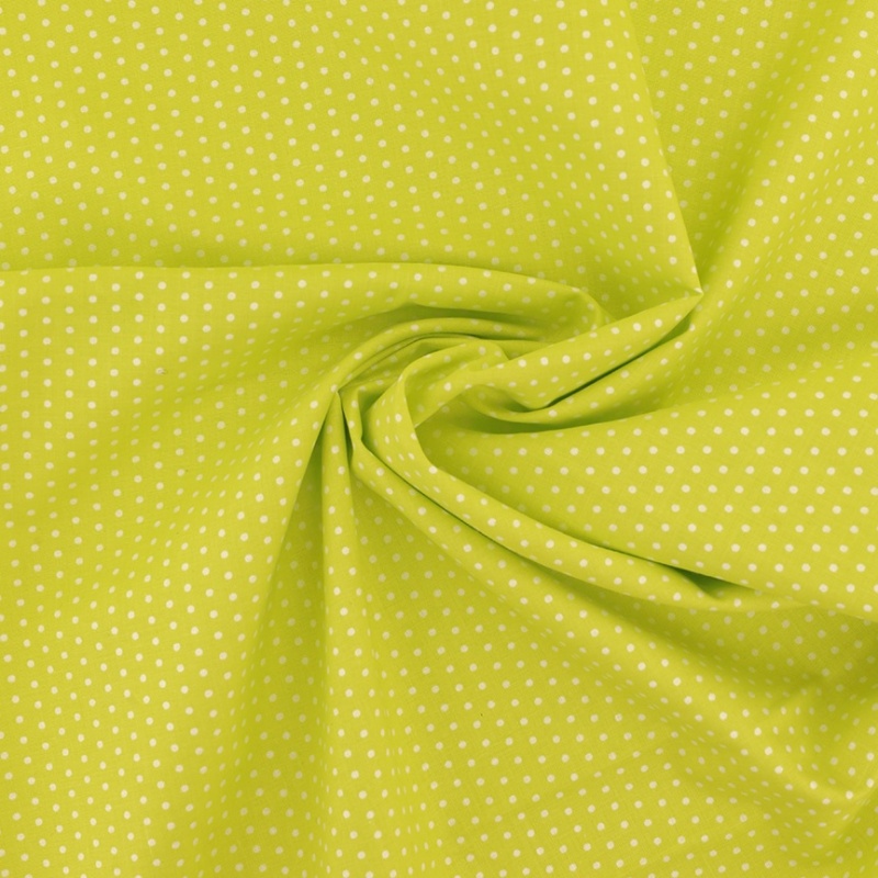 Tissu Coton Imprimé Pois Vert Pomme