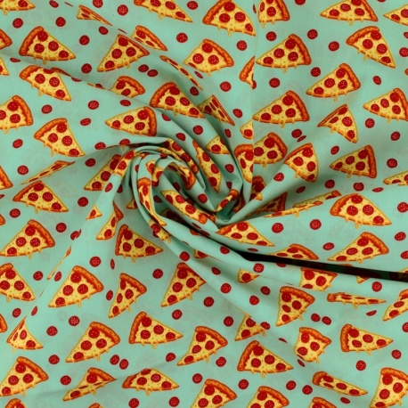 Tissu Coton Imprimé Pizza