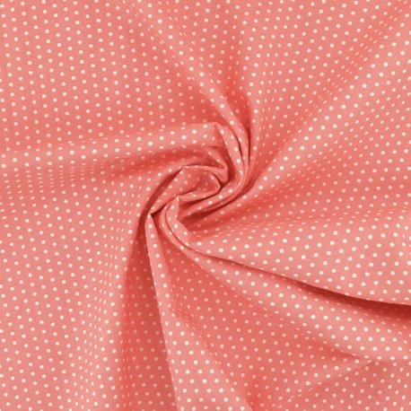 Tissu Coton Imprimé Pois Rose