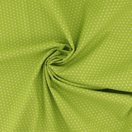 Tissu Coton Imprimé Pois Vert Clair