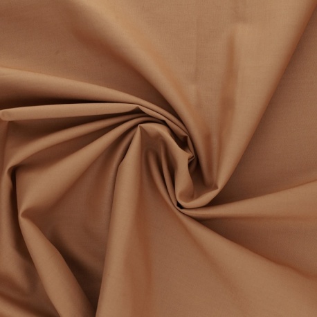 Tissu Coton Uni Beige Profond