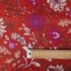 Tissu Blockprint Imprimé Tampons Mains Matelassé Double Face Floral Rouge Bleu